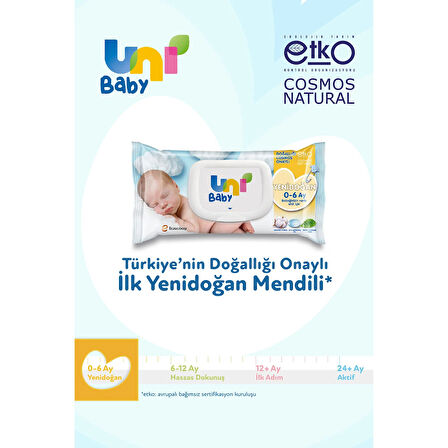 Uni Baby Islak Havlu Hassas Yeni Doğan 40 Yaprak (6 Lı Set) 240 Yaprak (Narin Ciltler için) (2PK*3)