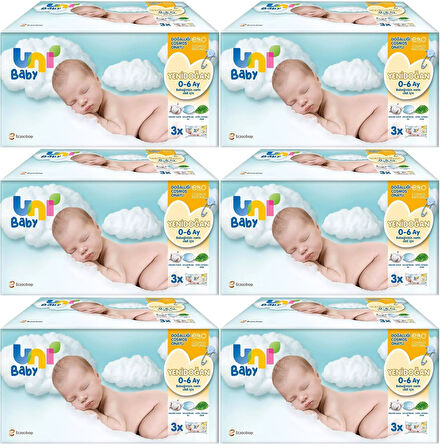 Uni Baby Islak Havlu Hassas Yeni Doğan 40 Yaprak (18 Li Set) 720 Yaprak (Narin Ciltler için) (6PK*3)