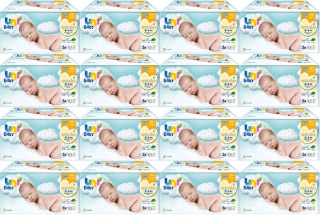 Uni Baby Islak Havlu Hassas Yeni Doğan 40 Yaprak (48 Li Set) 1920 Yaprak (Narin Ciltler için) (16PK*3)