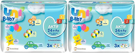 Uni Baby Islak Havlu Aktif / Oyna & Öğren 52 Yaprak (6 Lı Set) 312 Yaprak (2PK*3)