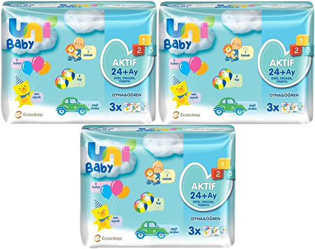 Uni Baby Islak Havlu Aktif / Oyna & Öğren 52 Yaprak (9 Lu Set) 468 Yaprak (3PK*3)