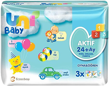 Uni Baby Islak Havlu Aktif / Oyna & Öğren 52 Yaprak (15 Li Set) 780 Yaprak (5PK*3)
