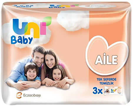 Uni Baby Islak Havlu Mendil Aile 52 Yaprak (48 Li Set) 2496 Yaprak (16PK*3)