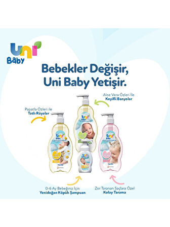 Uni Baby Bebek Saç ve Vücut Şampuanı 700ML Klasik (Pompalı) (5 Li Set)