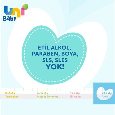 Uni Baby Islak Havlu Mendil 52 Yaprak Aktif 12 Li Set (3PK*4)  624 Yaprak