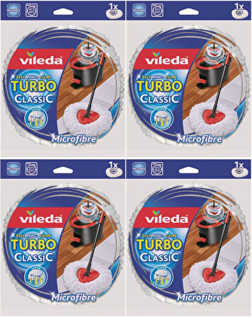Vileda Turbo Yedek Mop Paspas Ucu (%100 Mikrofiber) (4 Lü Set)