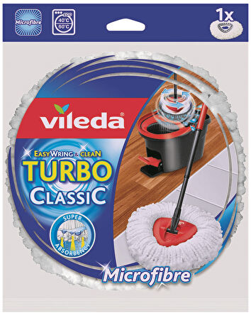 Vileda Turbo Pedallı Temizlik Seti (Komple Set)+Vileda Turbo Yedek Mop Paspas Ucu (%100 Mikrofiber)