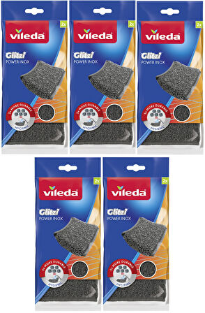 Vileda Power Inox Çelik Bulaşık Sünger (10 Lu Set) (5PK*2)