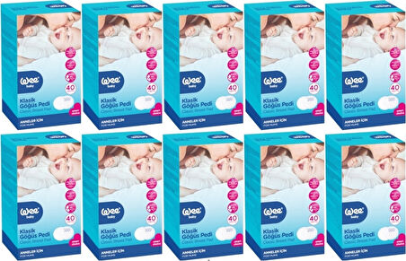 Wee Baby Klasik Göğüs Pedi (40 Lı) 400 Adet (10Pk*40)