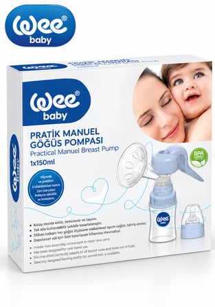 Wee Baby Pratik Manuel Göğüs Pompası (Yeni) + Göğüs Pedi Hediye 40 Lı Pk