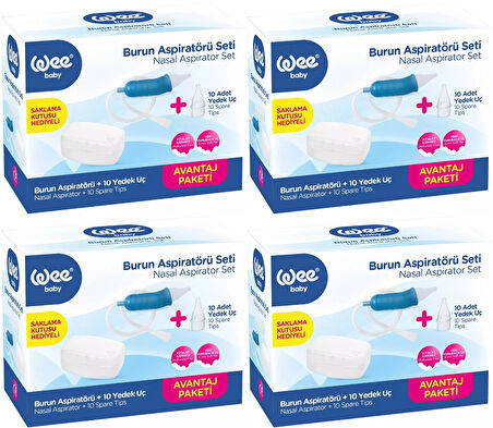 Wee Baby Burun Aspiratörü Seti Şeffaf (WEE945) (4 Lü Set)