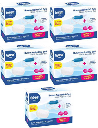 Wee Baby Burun Aspiratörü Seti Şeffaf (WEE945) (5 Li Set)