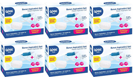 Wee Baby Burun Aspiratörü Seti Şeffaf (WEE945) (6 Lı Set)