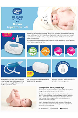 Wee Baby Burun Aspiratörü Seti Şeffaf (WEE945) (18 Li Set)