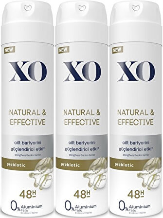 XO Deodorant 150ML Women-Kadın Natural & Effective (3 Lü Set)