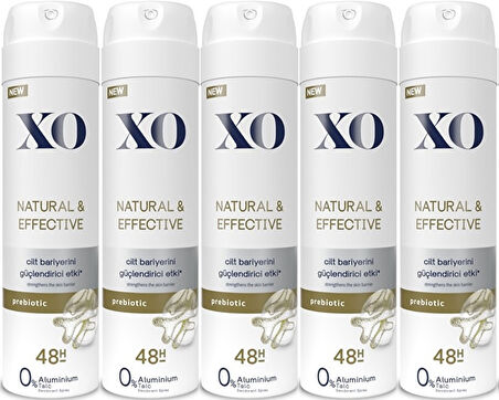 XO Deodorant 150ML Women-Kadın Natural & Effective (5 Li Set)