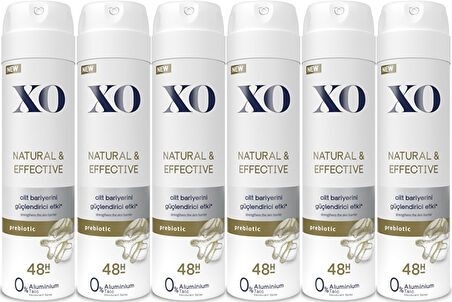 XO Deodorant 150ML Women-Kadın Natural & Effective (6 Lı Set)