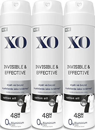 XO Deodorant 150ML Women-Kadın Invisible & Effective (3 Lü Set)