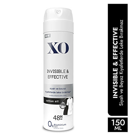 XO Deodorant 150ML Women-Kadın Invisible & Effective (3 Lü Set)