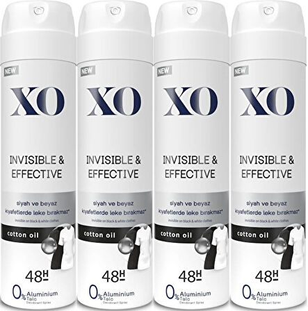 XO Deodorant 150ML Women-Kadın Invisible & Effective (4 Lü Set)