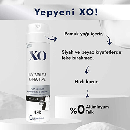 XO Deodorant 150ML Women-Kadın Invisible & Effective (5 Li Set)