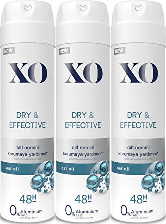 XO Deodorant 150ML Women-Kadın Dry & Effective (3 Lü Set)