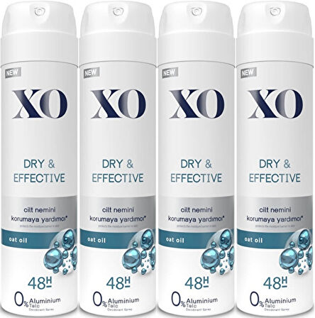 XO Deodorant 150ML Women-Kadın Dry & Effective (4 Lü Set)