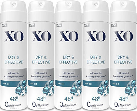 XO Deodorant 150ML Women-Kadın Dry & Effective (5 Li Set)