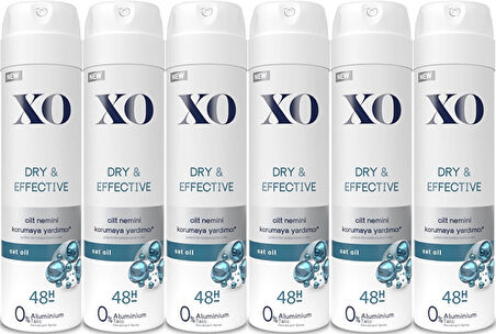 XO Deodorant 150ML Women-Kadın Dry & Effective (6 Lı Set)