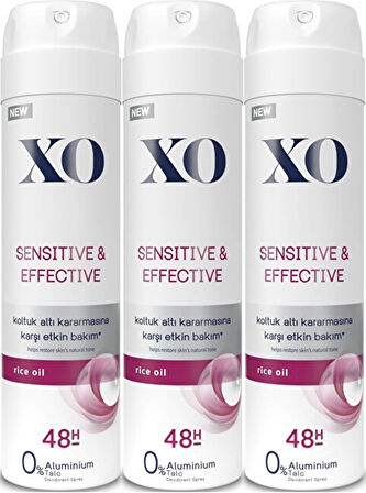 XO Deodorant 150ML Women-Kadın Sensitive & Effective (3 Lü Set)