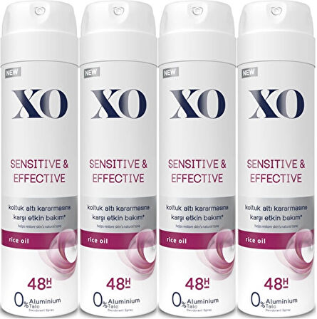 XO Deodorant 150ML Women-Kadın Sensitive & Effective (4 Lü Set)