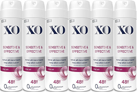 XO Deodorant 150ML Women-Kadın Sensitive & Effective (6 Lı Set)