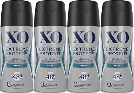 XO Deodorant 150ML Men-Erkek Extreme & Protect (4 Lü Set)