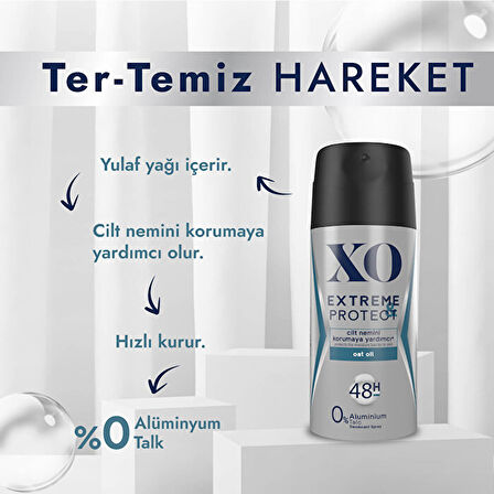 XO Deodorant 150ML Men-Erkek Extreme & Protect (4 Lü Set)