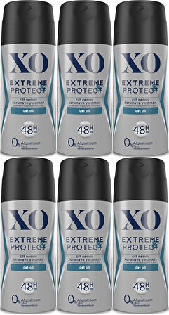 XO Deodorant 150ML Men-Erkek Extreme & Protect (6 Lı Set)