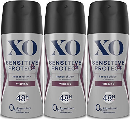 XO Deodorant 150ML Men-Erkek Sensitive & Protect (3 Lü Set)