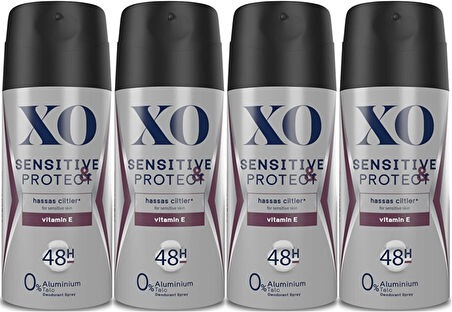 XO Deodorant 150ML Men-Erkek Sensitive & Protect (4 Lü Set)