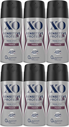 XO Deodorant 150ML Men-Erkek Sensitive & Protect (6 Lı Set)