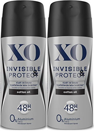 XO Deodorant 150ML Men-Erkek Invisible & Protect (2 Li Set)