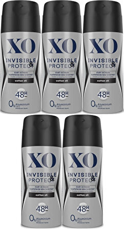 XO Deodorant 150ML Men-Erkek Invisible & Protect (5 Li Set)