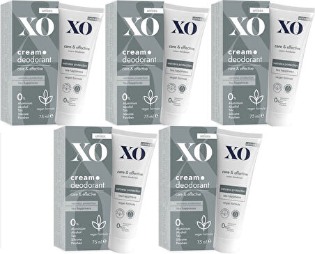 XO Krem Deodorant 75ML Unisex Care & Effective Parfümlü (5 Li Set)