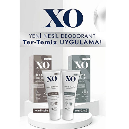 XO Krem Deodorant 75ML Unisex Care & Effective Parfümlü (5 Li Set)