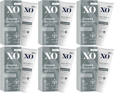 XO Krem Deodorant 75ML Unisex Care & Effective Parfümlü (6 Lı Set)