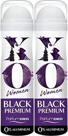 XO Deodorant 150ML Women-Kadın Black Premium (2 Li Set)