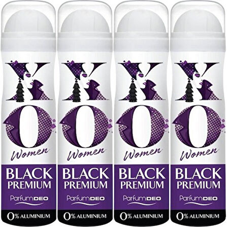 XO Deodorant 150ML Women-Kadın Black Premium (4 Lü Set)