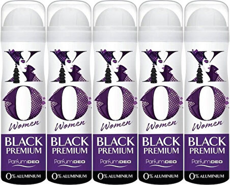 XO Deodorant 150ML Women-Kadın Black Premium (5 Li Set)