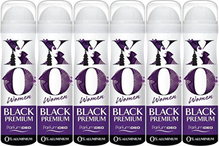 XO Deodorant 150ML Women-Kadın Black Premium (6 Lı Set)