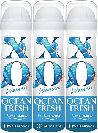 XO Deodorant 150ML Women-Kadın Ocean Fresh (3 Lü Set)