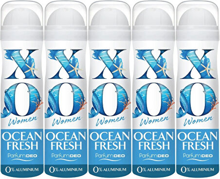 XO Deodorant 150ML Women-Kadın Ocean Fresh (5 Li Set)