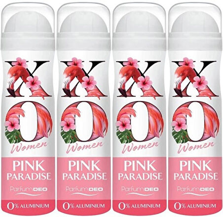 XO Deodorant 150ML Women-Kadın Pink Paradise (4 Lü Set)